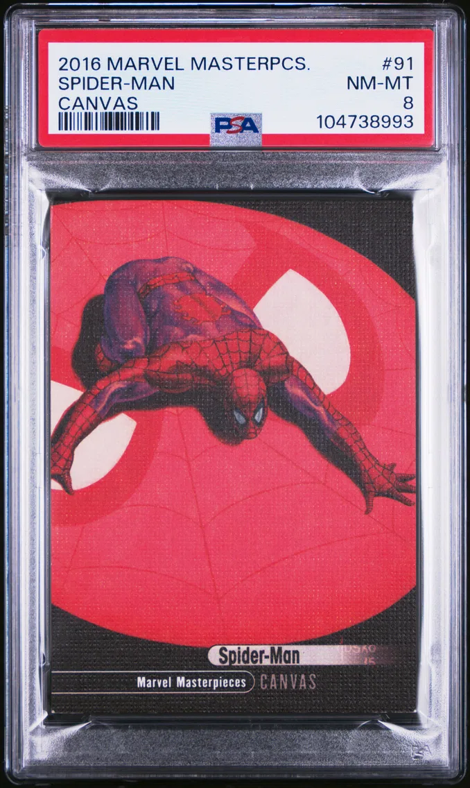 2016 #91 Spider-Man PSA 8 Upper Deck Marvel Masterpieces Canvas