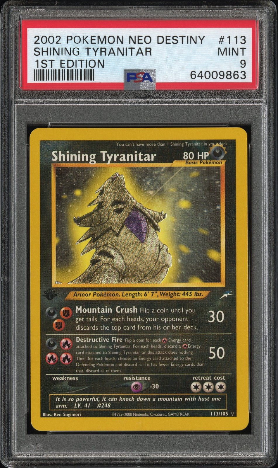 Shining Tyranitar 1st Edition