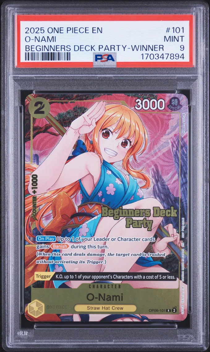 2025 #101 O-Nami PSA 9 One Piece Beginners Deck Party Pack