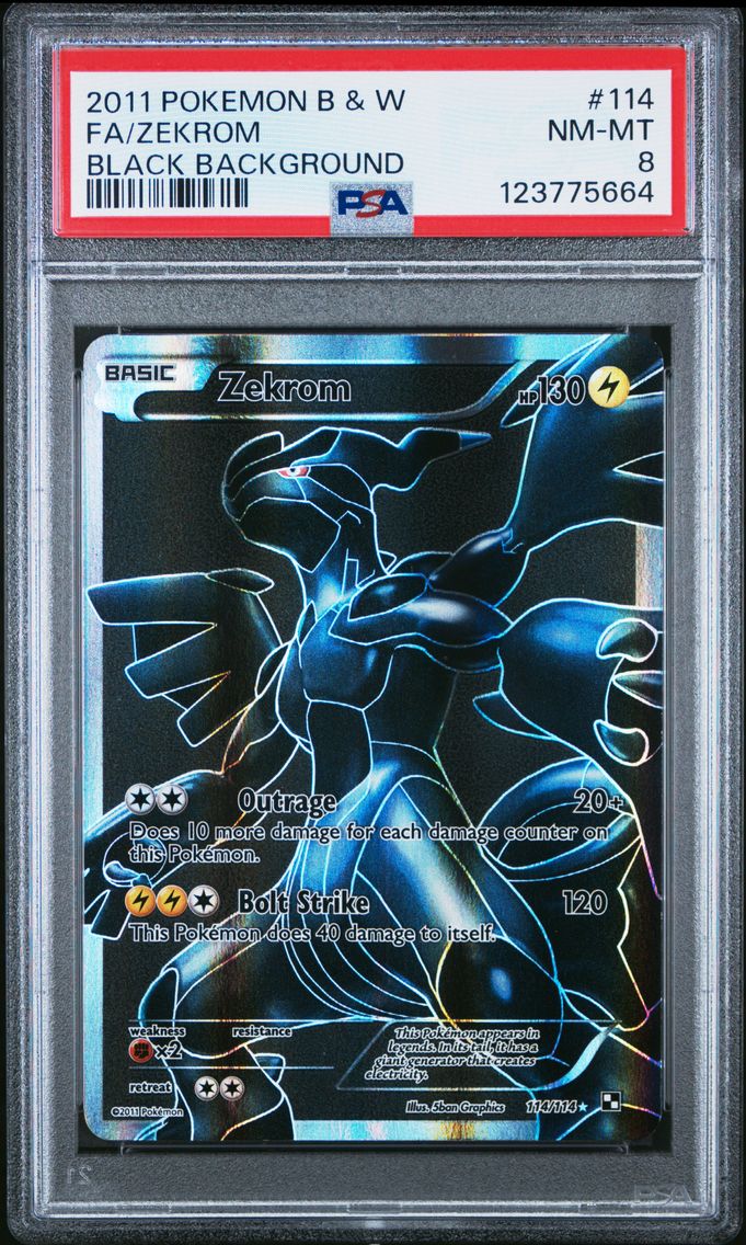 2011 #114 Full Art/Zekrom PSA 8 Black & White Pokemon