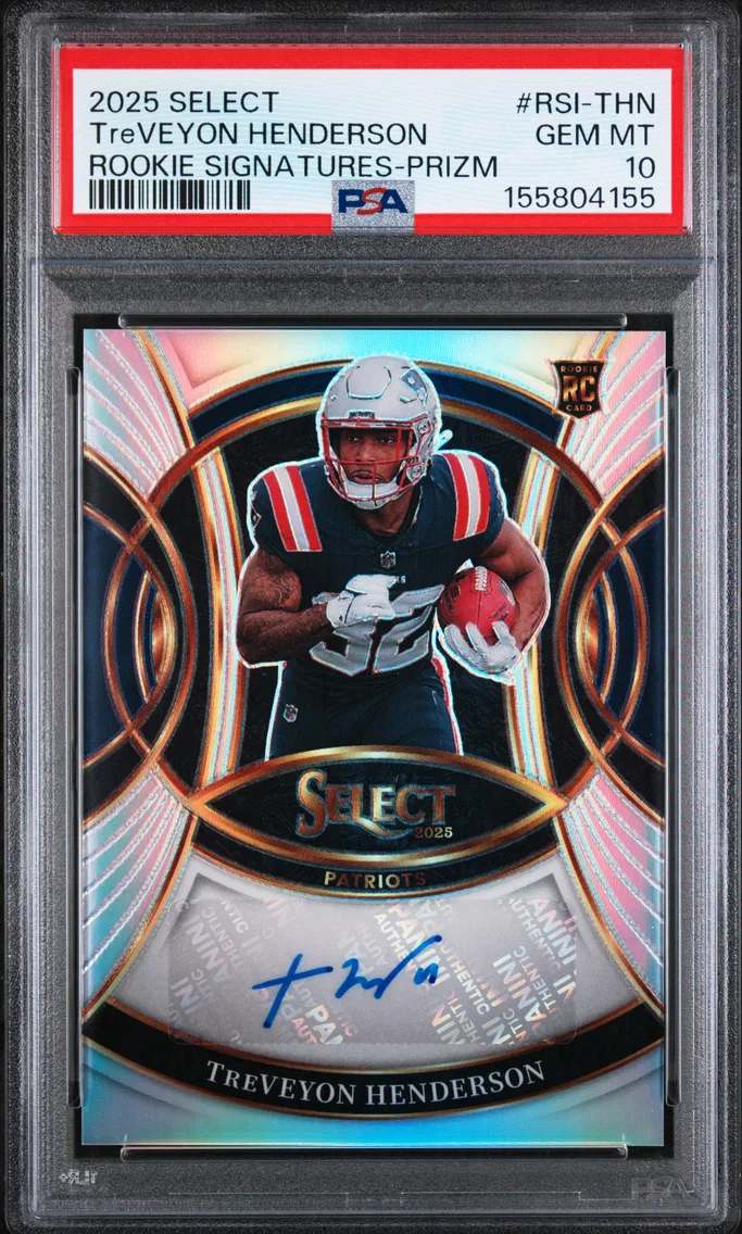 2025 #RSI-THN Treveyon Henderson PSA 10 Panini Select Rookie Signatures