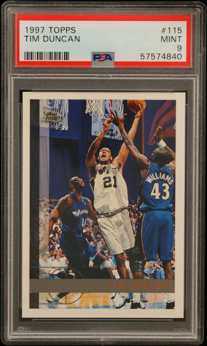 1997 #115 Tim Duncan PSA 9 Topps