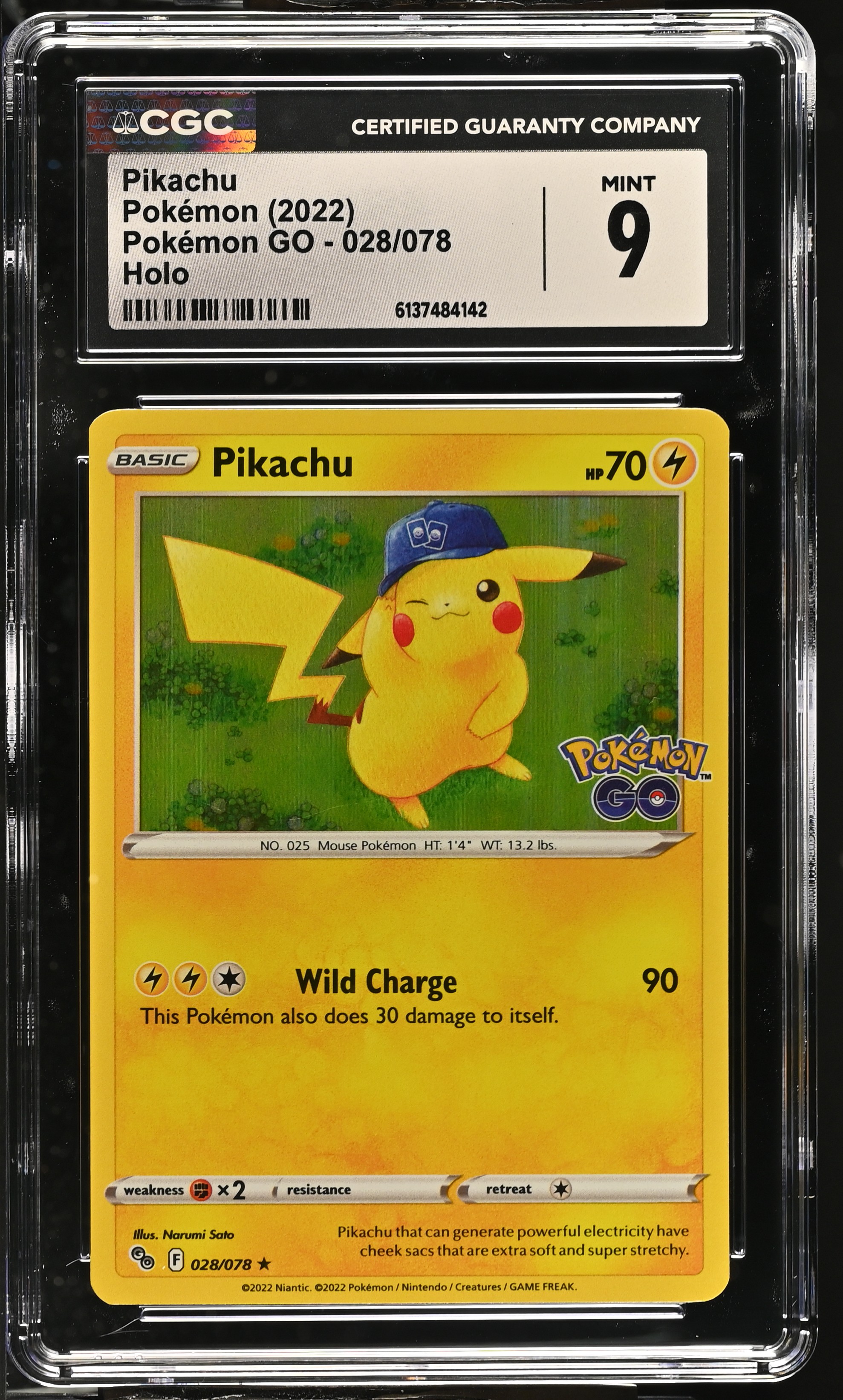 2022 #028 Pikachu CGC 9 Pokemon Go - English