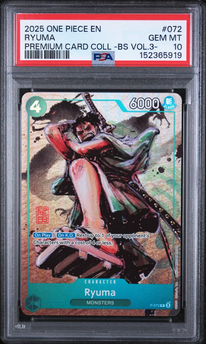 2025 #072 Ryuma PSA 10 One Piece Premium Card Collection -Best Selection Vol.3-