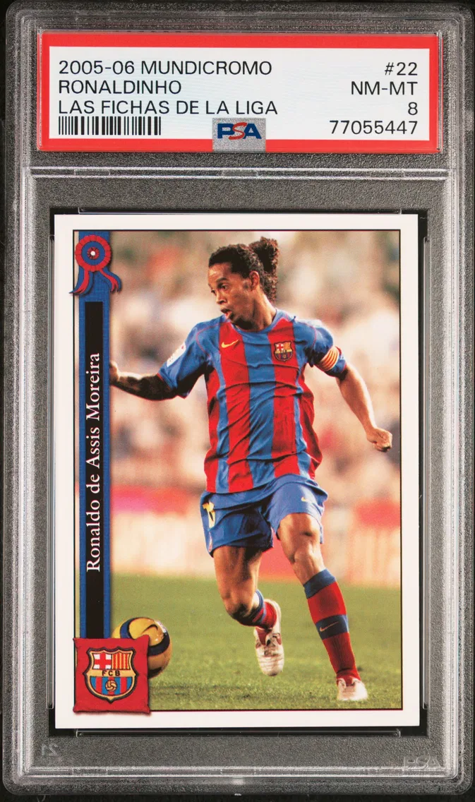 2005 #22 Ronaldinho PSA 8 Mundicromo Las Fichas de La Liga