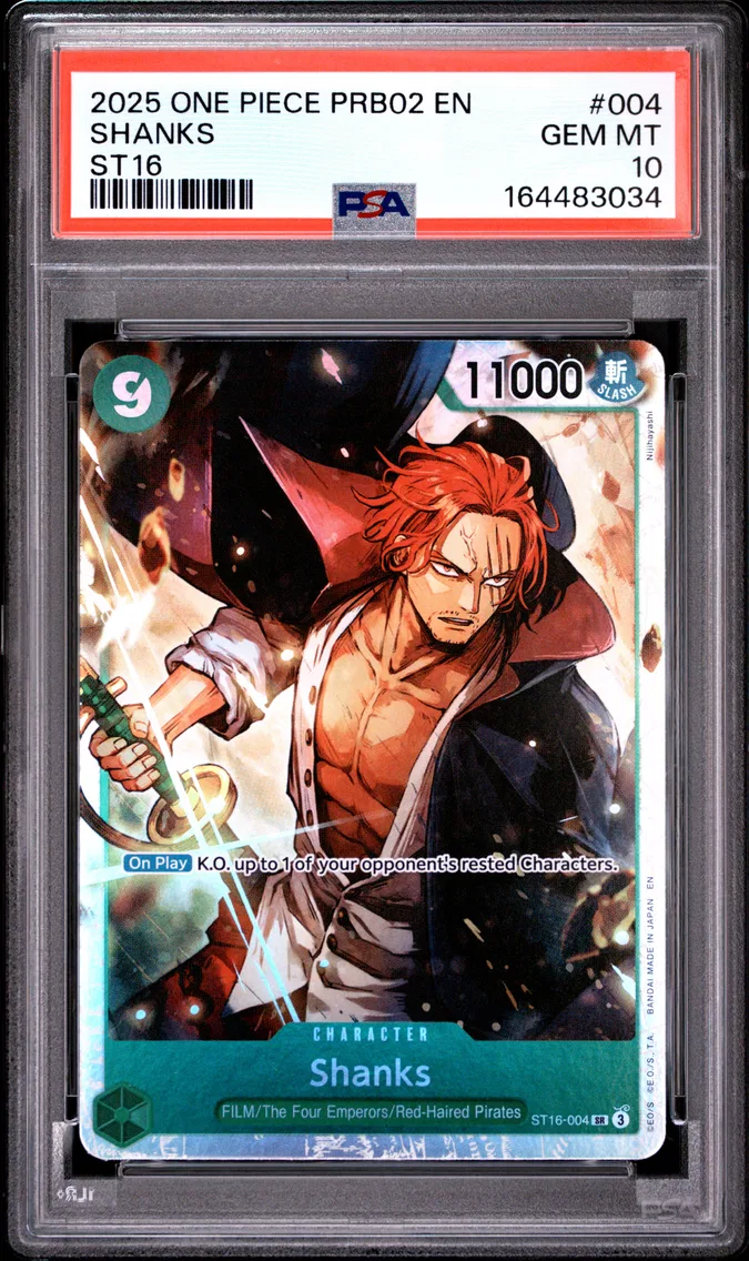 2025 #004 Shanks PSA 10 One Piece PRB02-Premium Booster -One Piece Card the Best- Vol.2