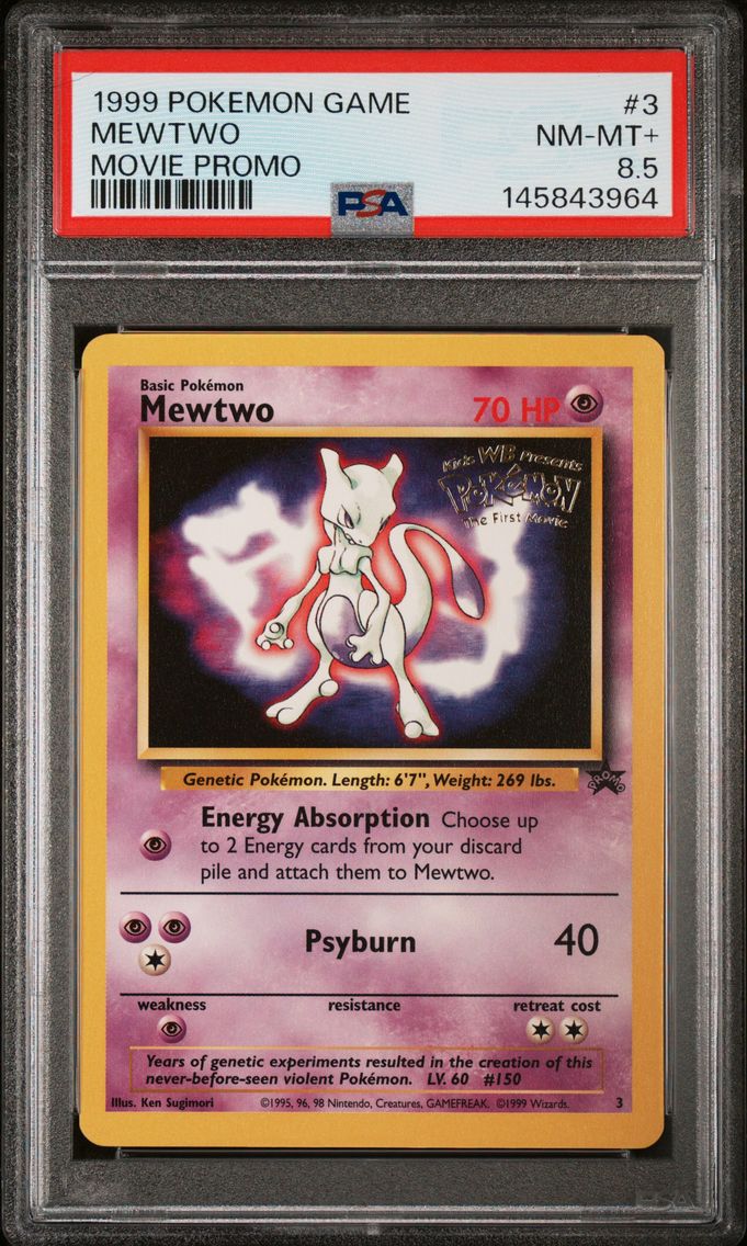 1999 #3 Mewtwo PSA 8.5 Game Movie Pokemon