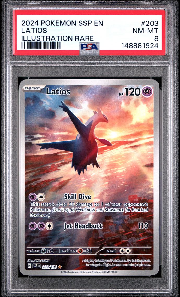 2024 #203 Latios PSA 8 Ssp EN-Surging Sparks