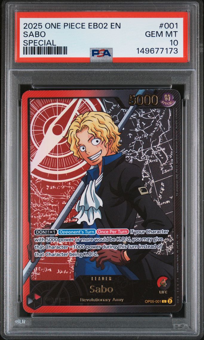 2025 #001 Sabo PSA 10 One Piece 
