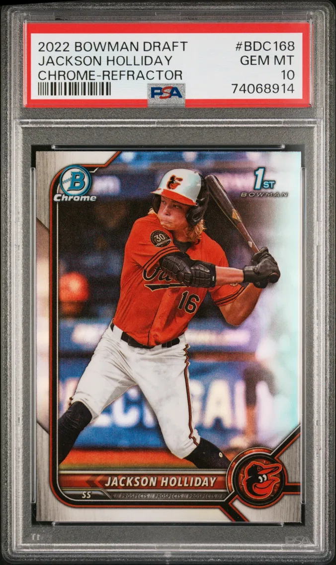 2022 #BDC168 JACKSON HOLLIDAY PSA 10 Bowman Draft
