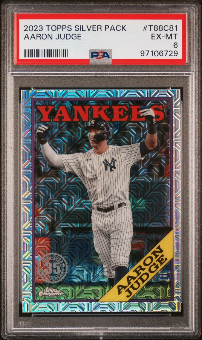 2023 #T88C81 Aaron Judge PSA 6 Topps Silver Pack 1988 Chrome Promo