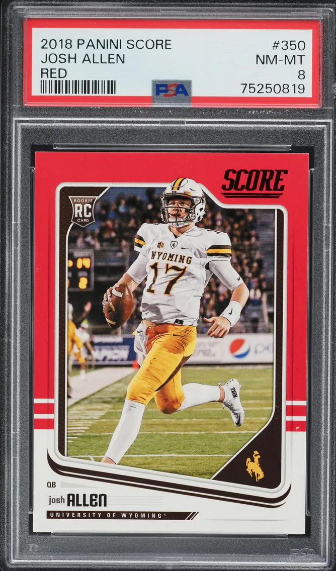 2018 SCORE RED JOSH ALLEN ROOKIE #350 PSA 8 NM-MT