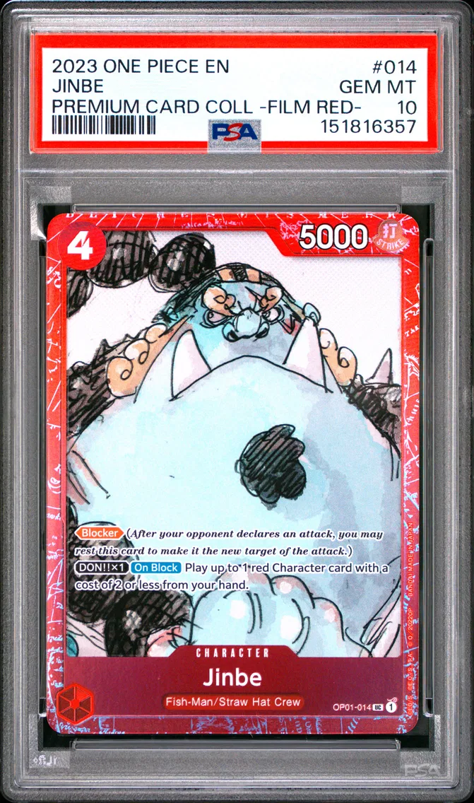 2023 #014 Jinbe PSA 10 One Piece Premium Card Collection -One Piece Film Red-