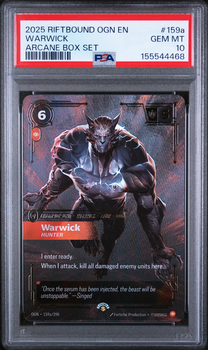 2025 #159a Warwick - Hunter PSA 10 Riftbound: League of Legends Ogn-Origins
