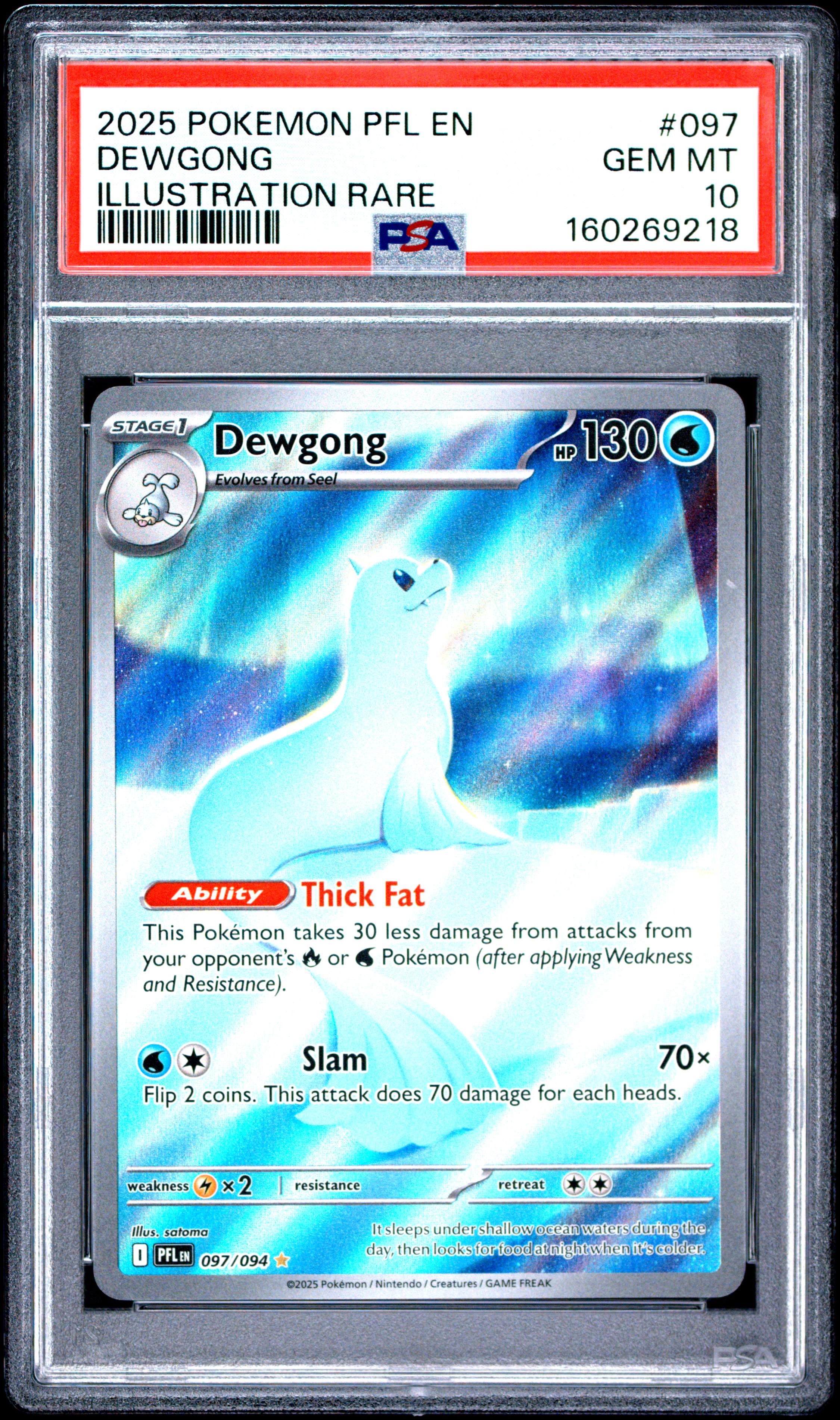 2025 #097 Dewgong PSA 10 Pfl En-Phantasmal Flames