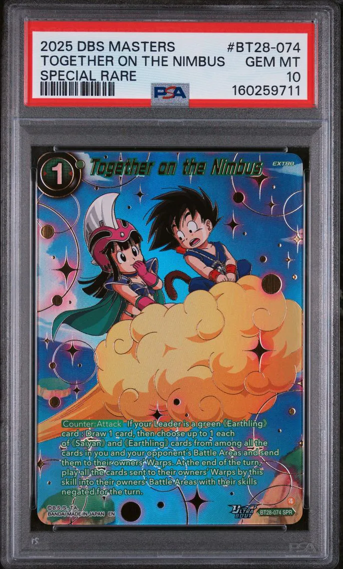 2025 #BT28-074 Together on the Nimbus PSA 10 Dragon Ball Super Card Game Masters Series 28 Prismatic Clash