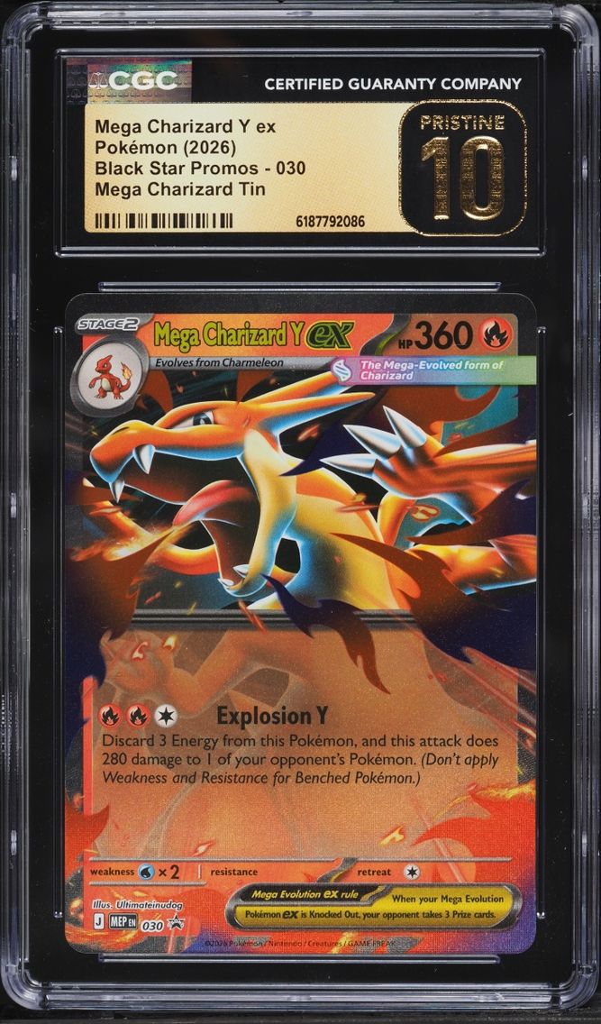 2026 #30 Mega Charizard Y EX CGC 10 Pokemon Mega Evolution Promo Tin