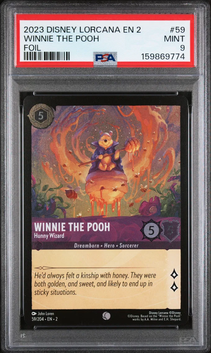 2023 #59 Winnie the Pooh - Hunny Wizard PSA 9 Disney Lorcana EN 2-Rise of the Floodborn