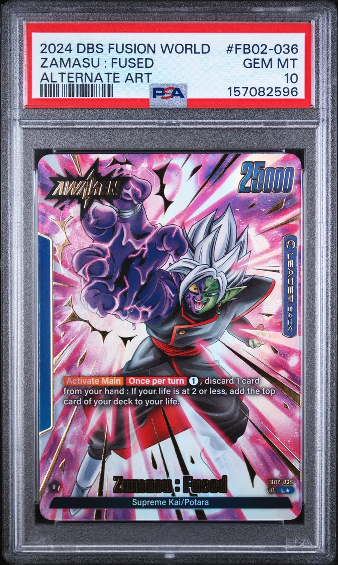 2024 #FB02-036 Zamasu : Fused PSA 10 Dragon Ball Super Card Game Fusion World Blazing Aura