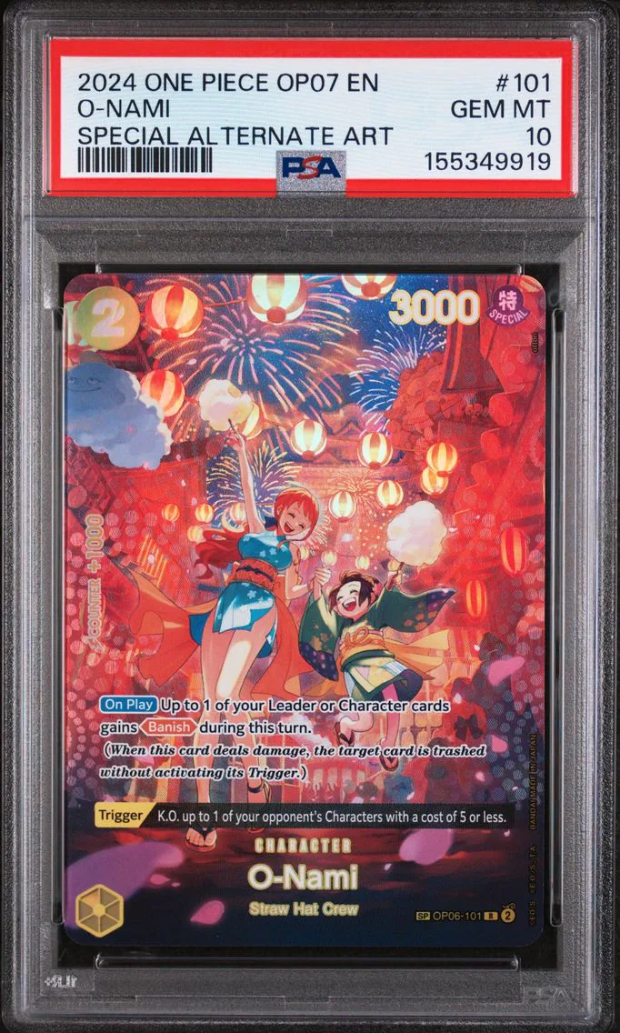 2024 #101 O-Nami PSA 10 One Piece OP07-500 Years in the Future