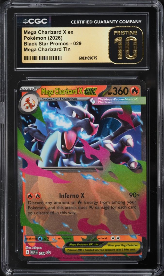 2026 Pokemon Mega Evolution Promo Tin Mega Charizard X EX #29 CGC 10 PRISTINE