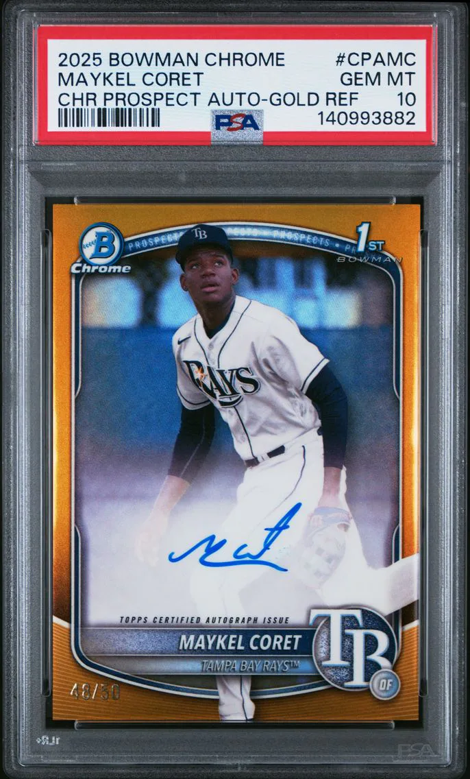 2025 #CPAMC Maykel Coret PSA 10 Bowman Chrome Prospect Autographs