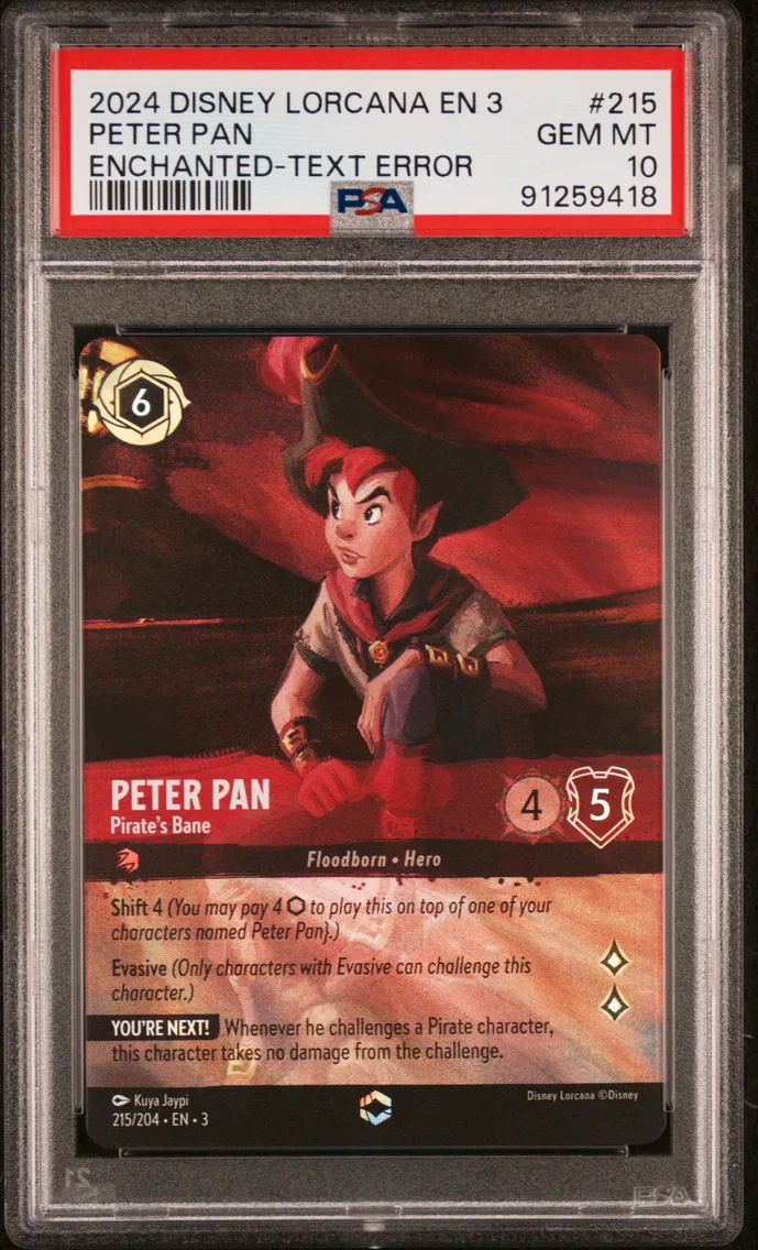 2024 #215 Peter Pan - Pirate's Bane PSA 10 Disney Lorcana EN 3-Into the Inklands