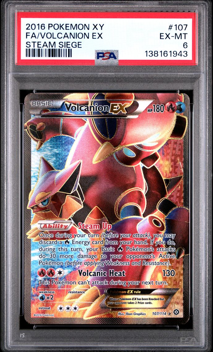 2016 #107 Full Art/Volcanion EX PSA 6 XY Steam Siege Pokemon