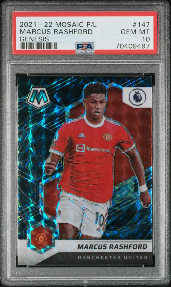 2021 #147 Marcus Rashford PSA 10 Panini Mosaic Premier League