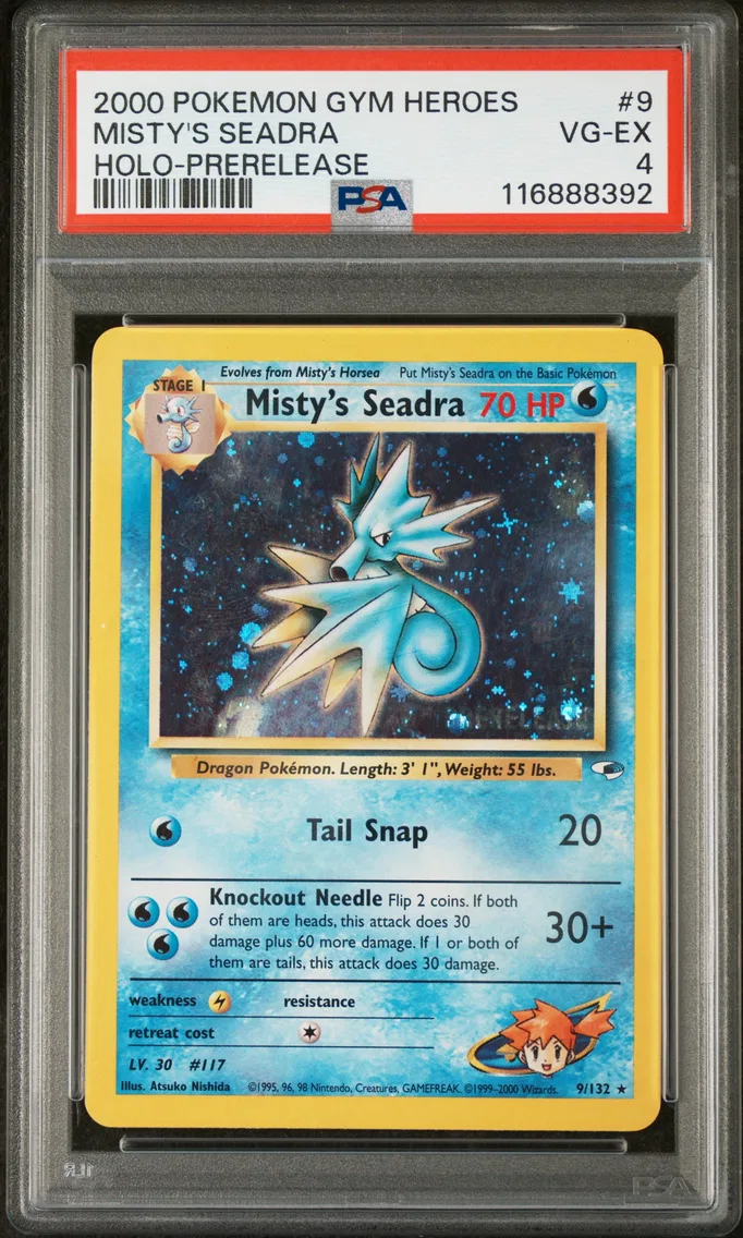 2000 Pokemon Gym Heroes Misty's Seadra Gym Heroes #9 PSA 4
