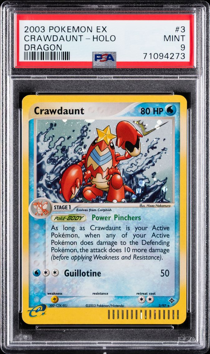 2003 #3 Crawdaunt-Holo PSA 9 EX Dragon Pokemon