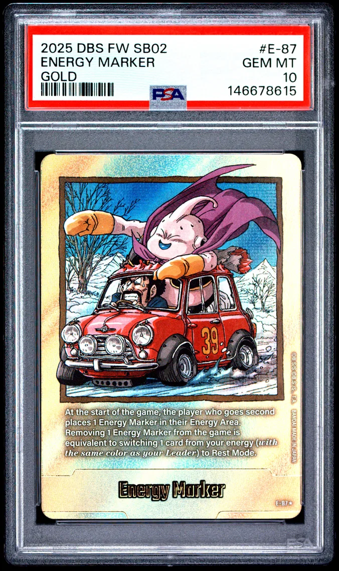 2025 #E-87 Energy Marker PSA 10 Dragon Ball Super Card Game Fusion World Manga Booster 02