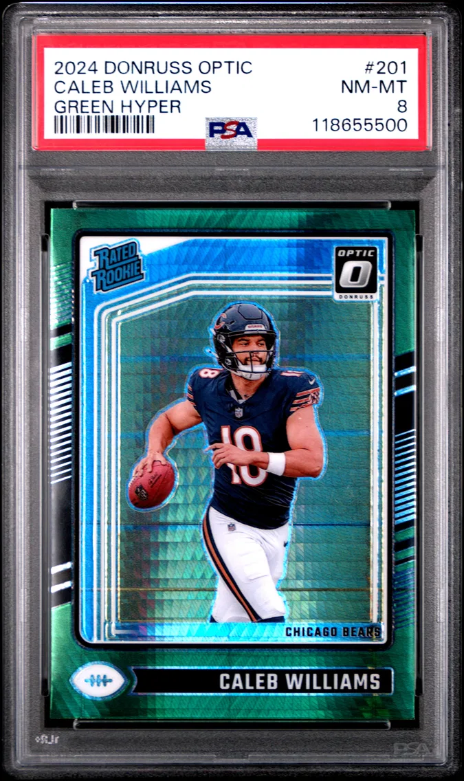 2024 #201 Caleb Williams PSA 8 Panini Donruss Optic