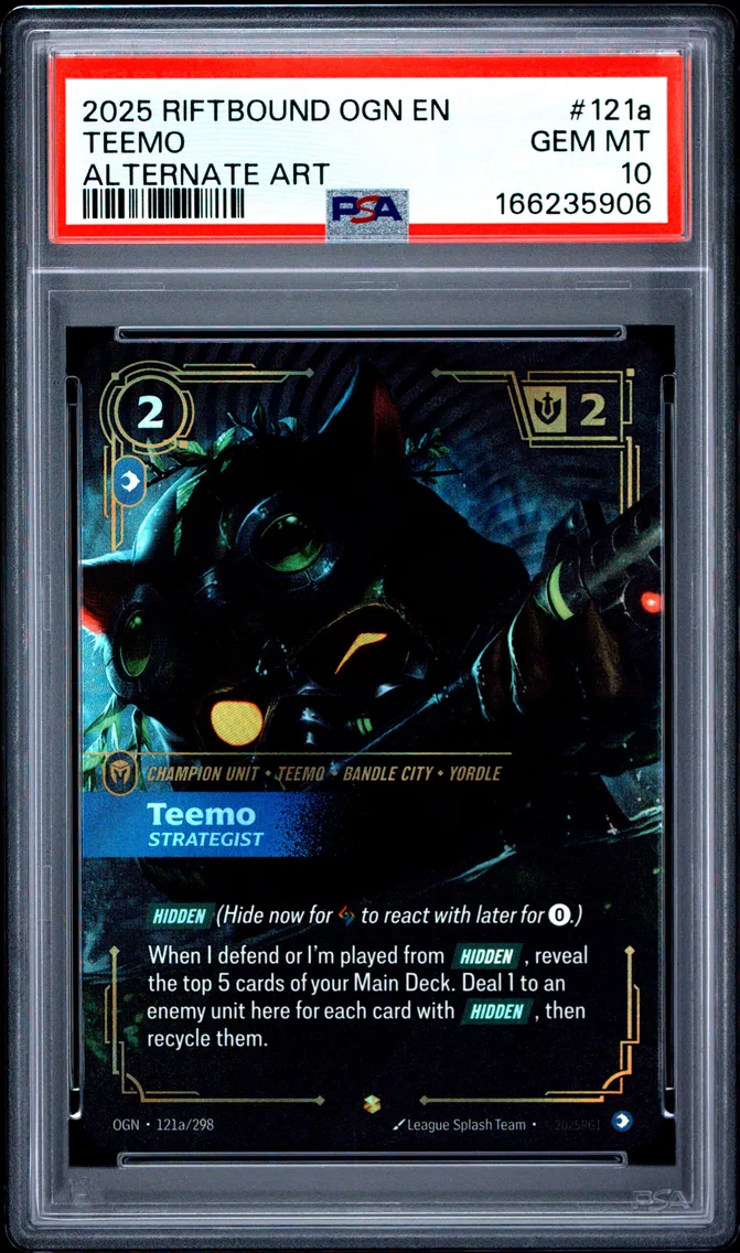 2025 #121a Teemo - Strategist PSA 10 Riftbound: League of Legends Ogn-Origins