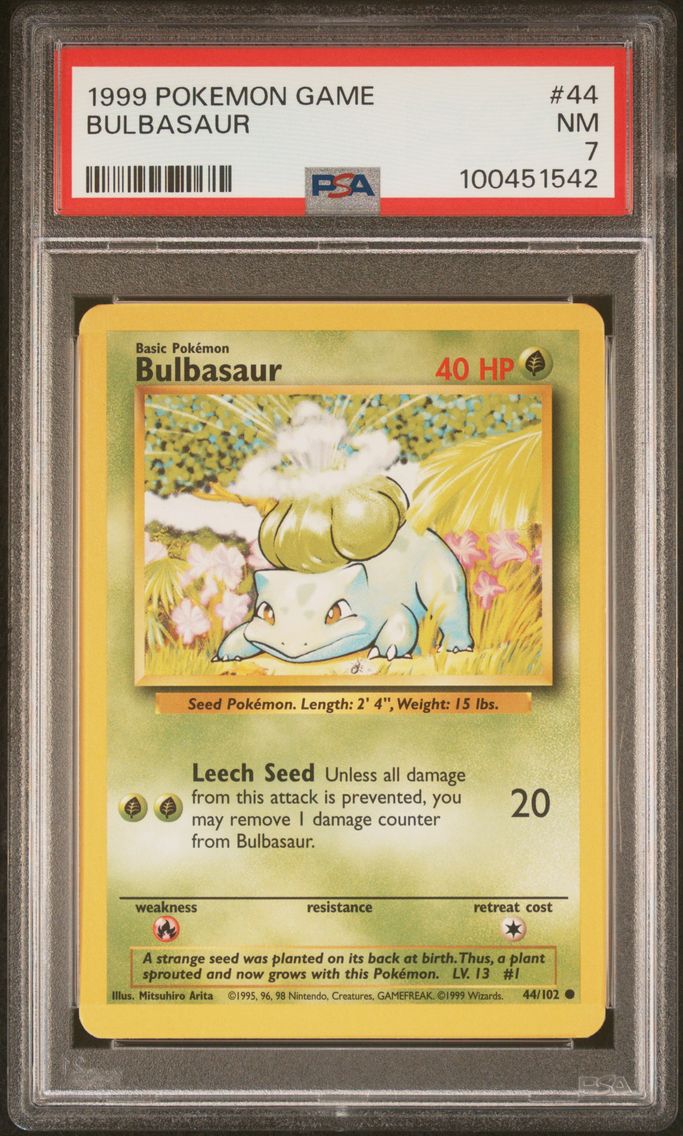 1999 #44 Bulbasaur PSA 7 Game