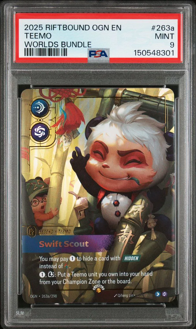 2025 #263a Teemo - Swift Scout PSA 9 Riftbound: League of Legends Ogn-Origins