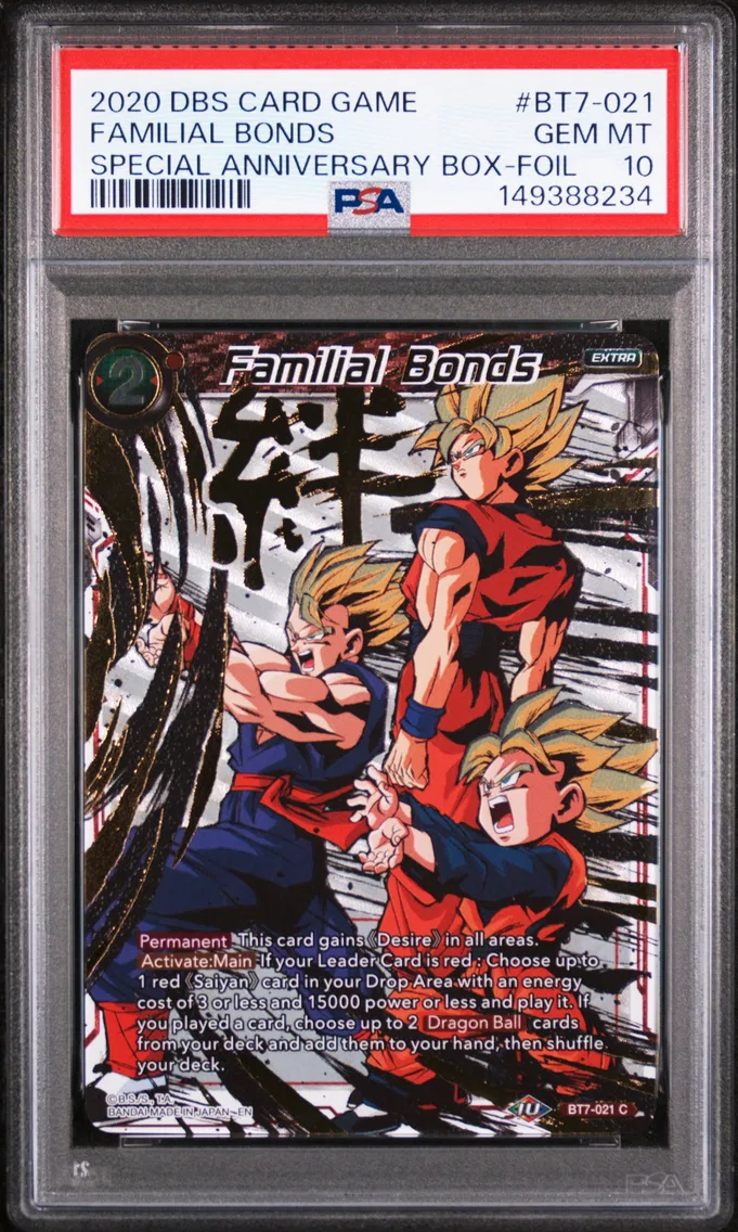 2020 #BT7-021 Familial Bonds PSA 10 Dragon Ball Super Card Game Special Anniversary Box 2020