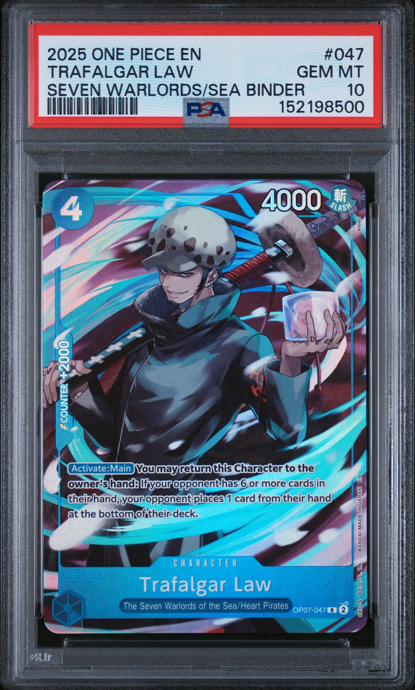 2025 #047 Trafalgar Law PSA 10 One Piece Seven Warlords Of The Sea Binder Set