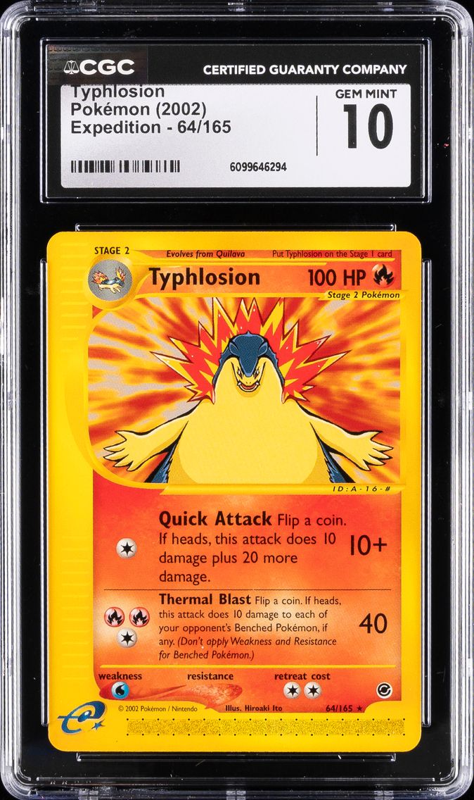 2002 #64 Typhlosion CGC 10 Expedition Pokemon