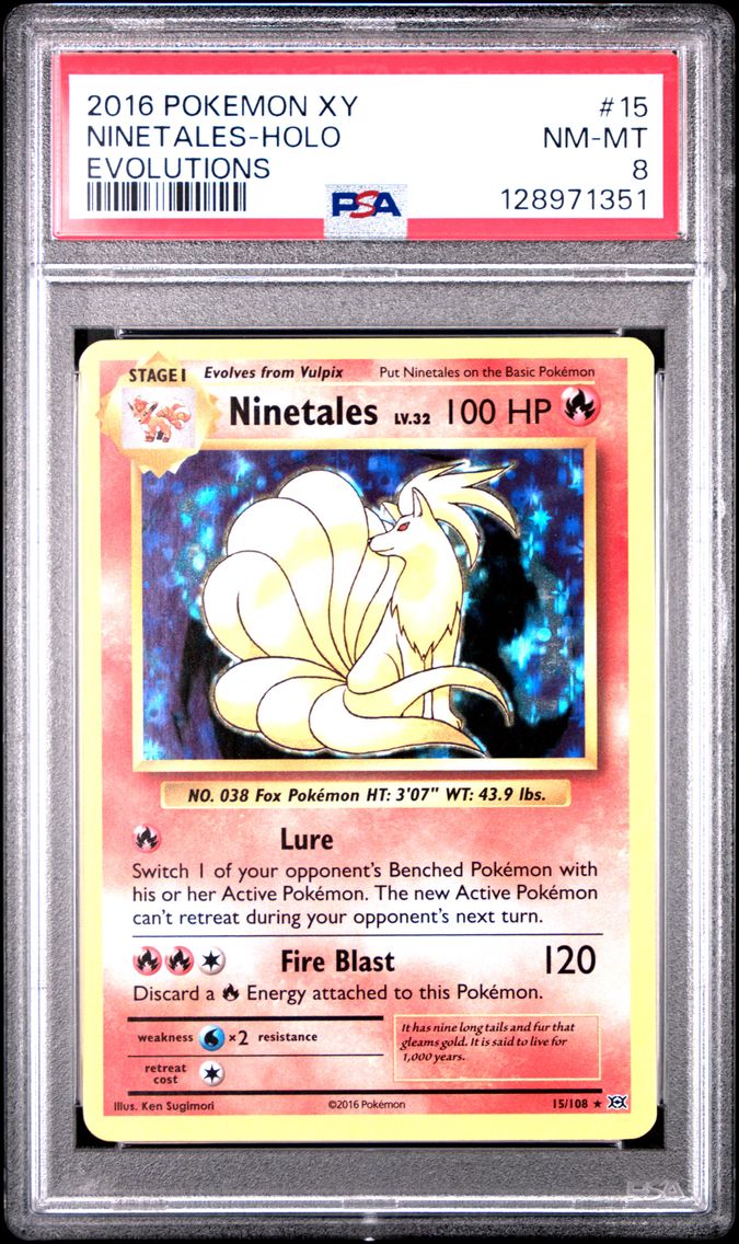 2016 #15 Ninetales-Holo PSA 8 XY Evolutions Pokemon