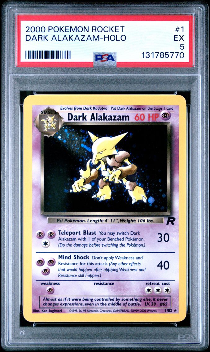 2000 #1 Dark Alakazam-Holo PSA 5 Rocket Pokemon