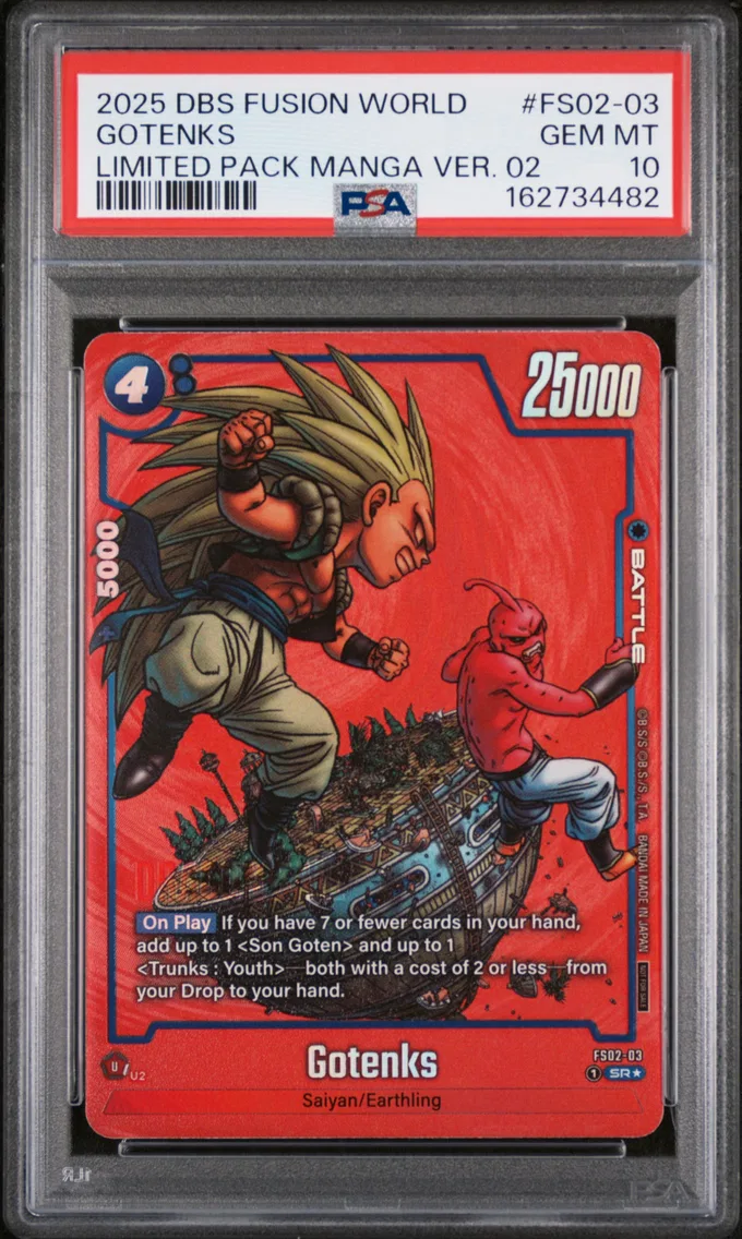 2025 #FS02-03 Gotenks PSA 10 Dragon Ball Super Card Game Fusion World Limited Pack Manga Version 02