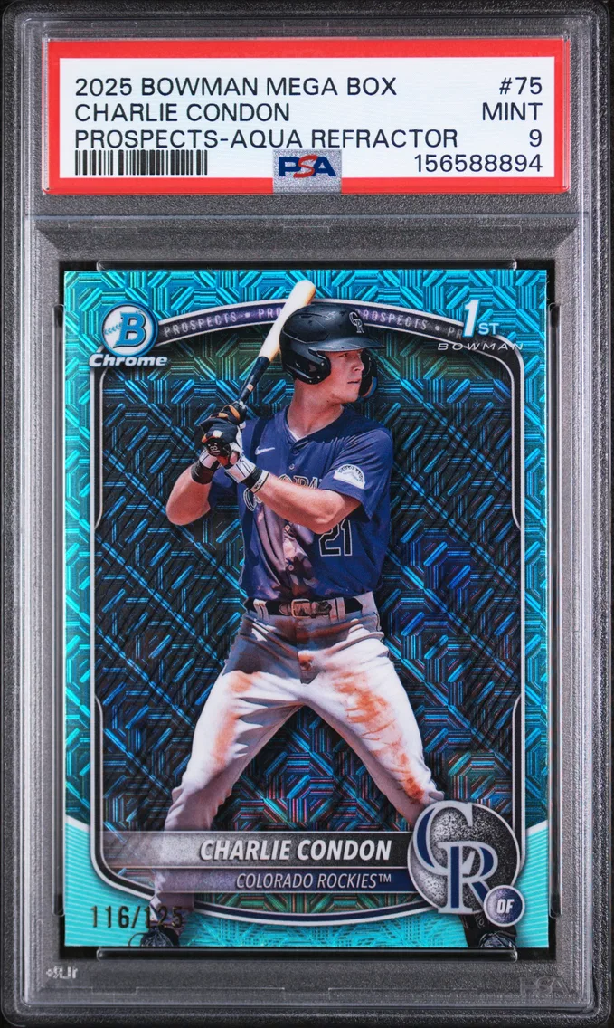 2025 #75 Charlie Condon PSA 9 Bowman Mega Box Chrome Prospects