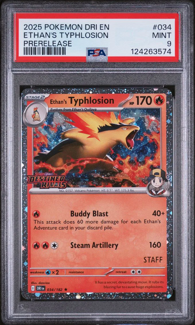 2025 #034 Ethan's Typhlosion PSA 9 Dri EN-Destined Rivals Pokemon