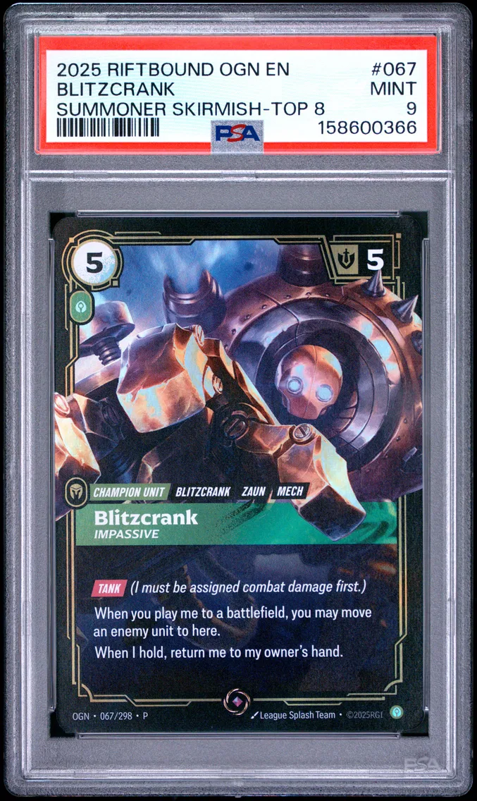 2025 #067 Blitzcrank - Impassive PSA 9 Riftbound: League of Legends Ogn-Origins