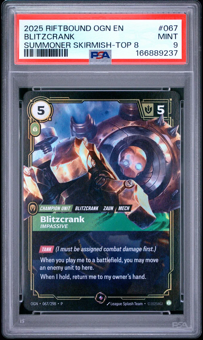 2025 #067 Blitzcrank - Impassive PSA 9 Riftbound: League of Legends Ogn-Origins