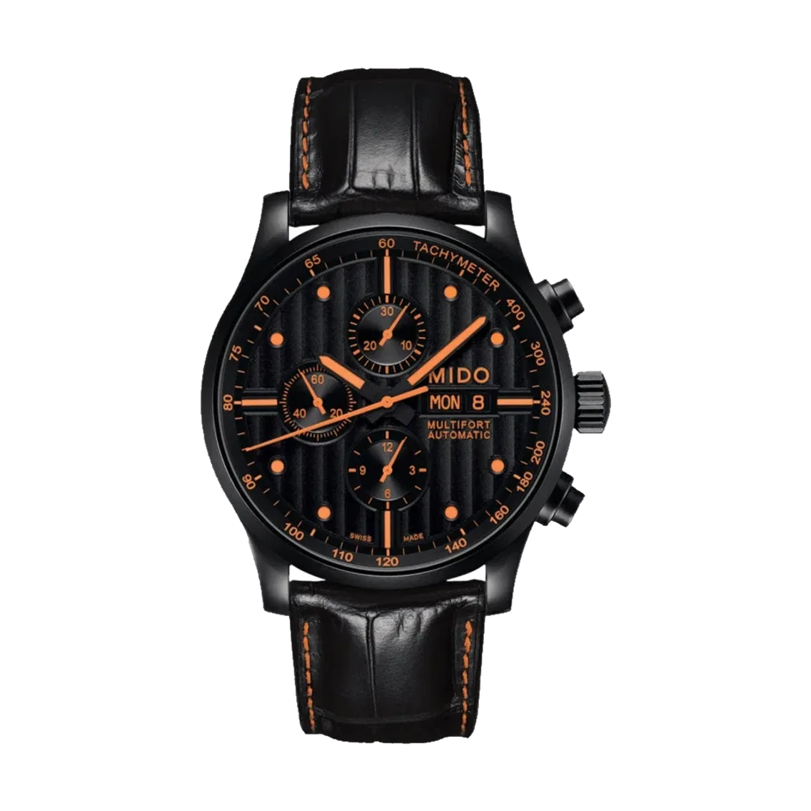 MIDO Multifort Chronograph Special Edition 44mm - Black and Orange on Leather Strap