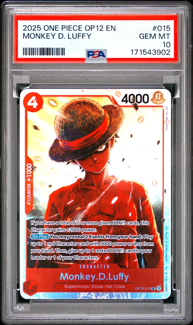 2025 #015 Monkey D. Luffy PSA 10 One Piece OP12-Legacy of the Master