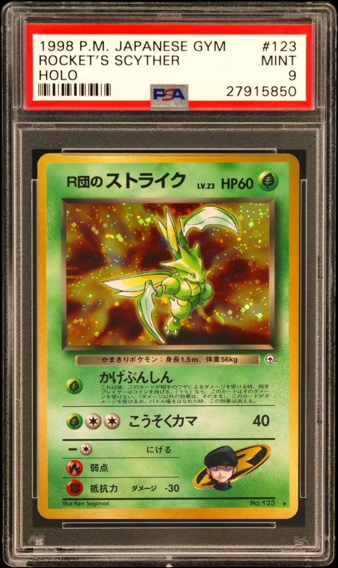 1998 #123 Rocket's Scyther-Holo PSA 9 Japanese Gym