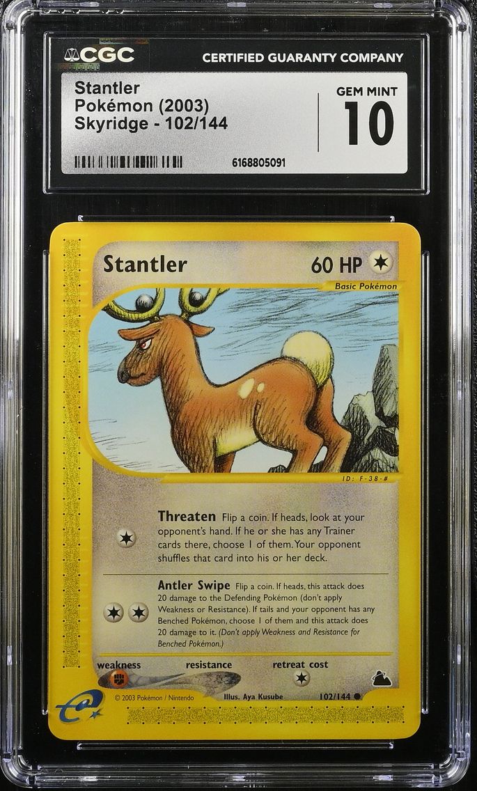 2003 #102 Stantler CGC 10 Skyridge - English